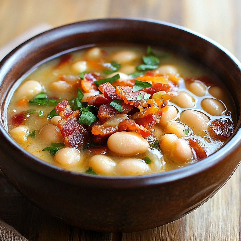 White Bean Soup with Bacon Recipe