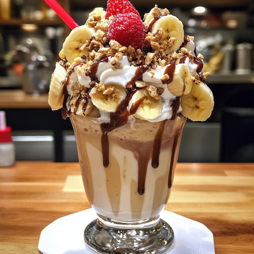 Ultimate Banana Split Milkshakes