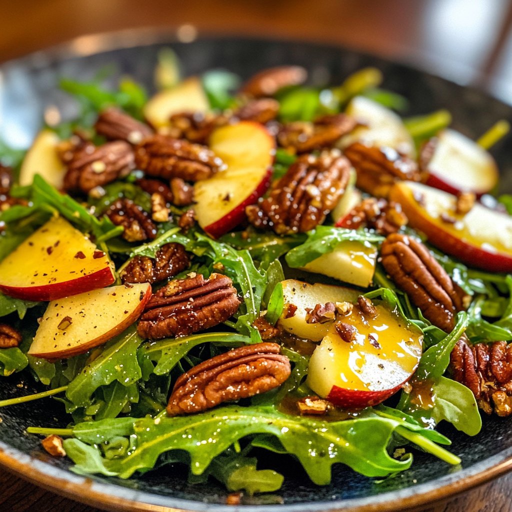 Arugula Apple Salad with Maple Pecans