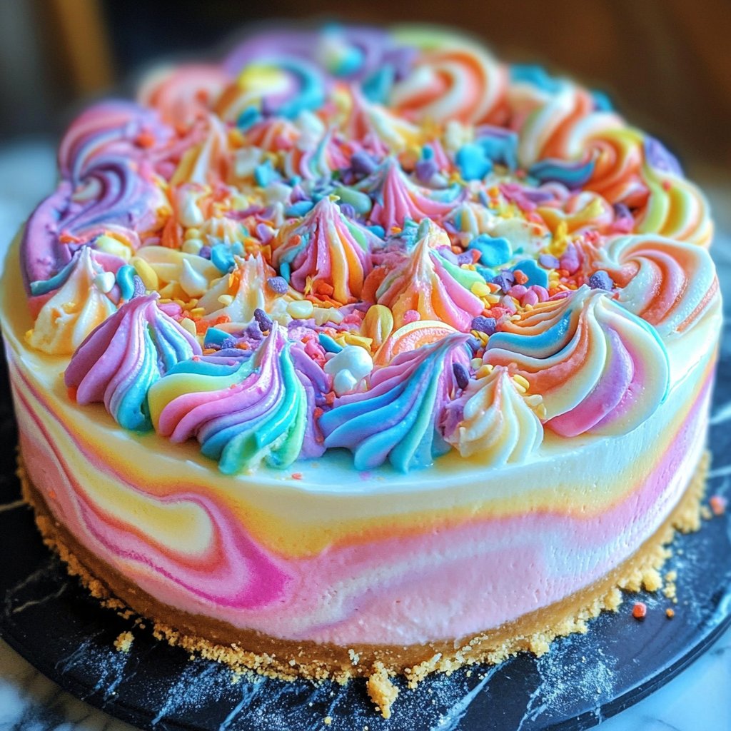Pastel Swirl Cheesecake