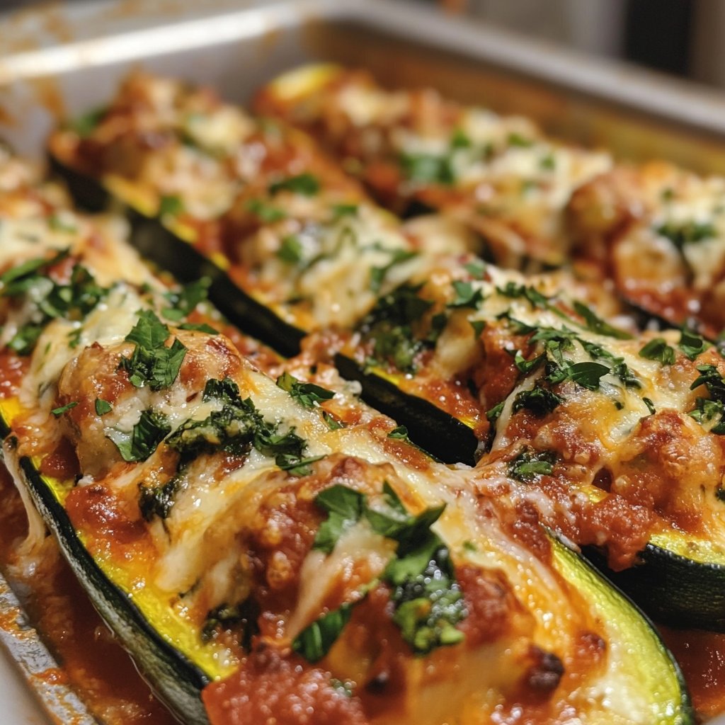 Stuffed Zucchini Boats with Ricotta and Spinach