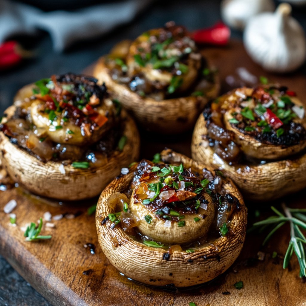 Garlic-Filled Mushrooms