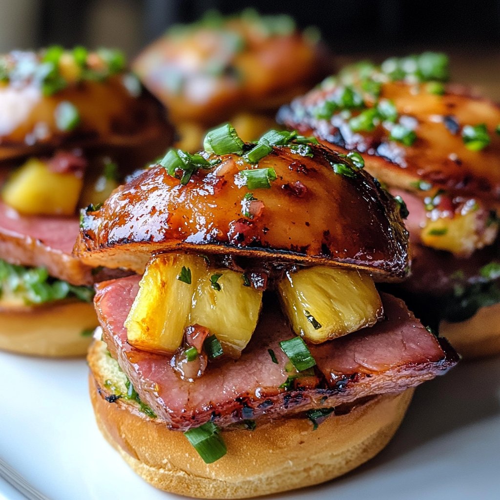 Pineapple Glazed Ham Sliders