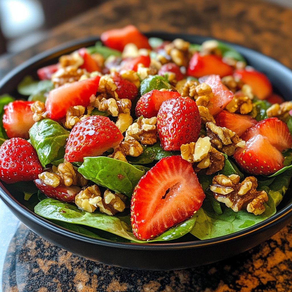 Berry Beautiful: Spinach Salad with Strawberries & Walnuts