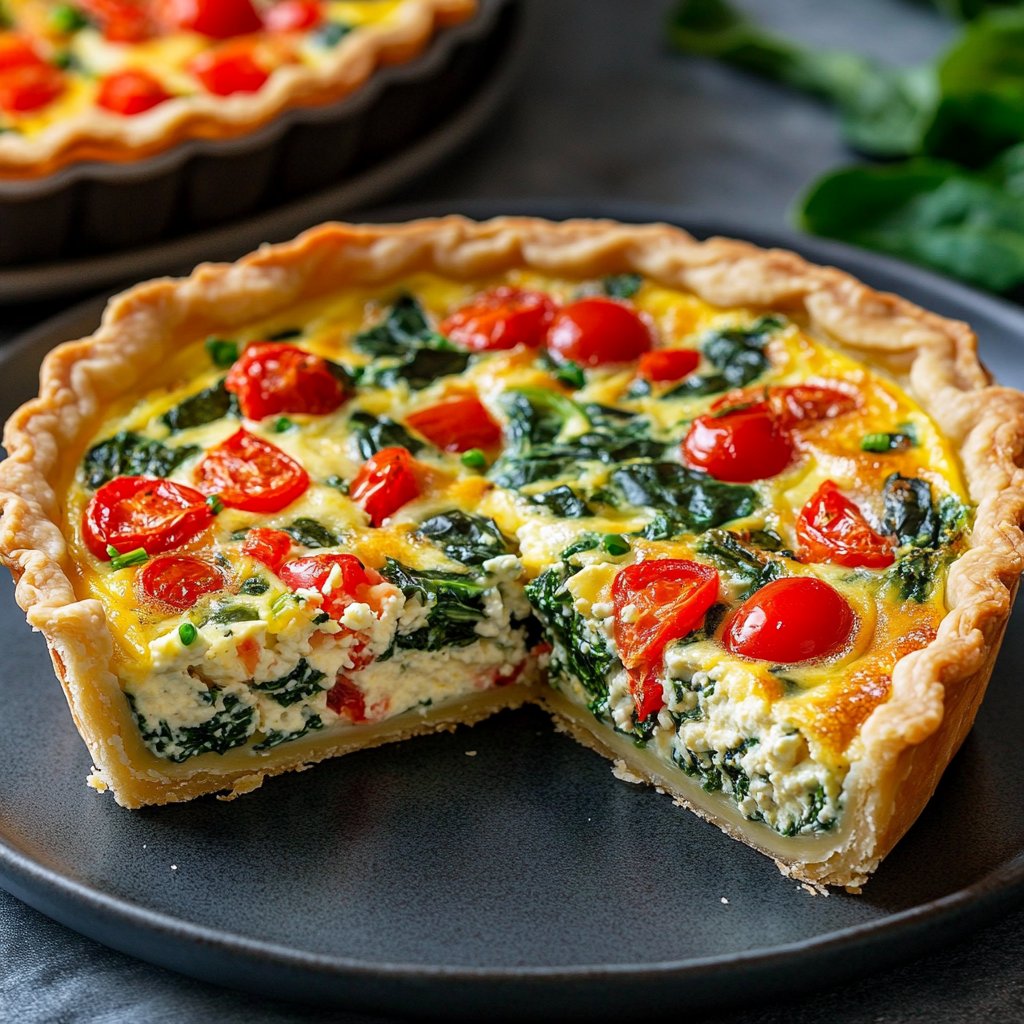 Elegant Mother's Day Brunch Quiche with Spinach & Feta