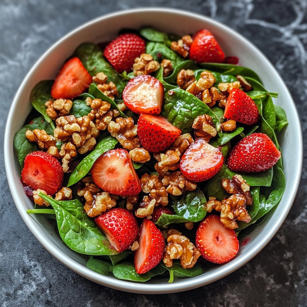 Berry Beautiful: Spinach Salad with Strawberries & Walnuts