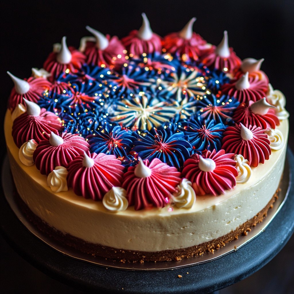 Fourth of July Cheesecake Fireworks