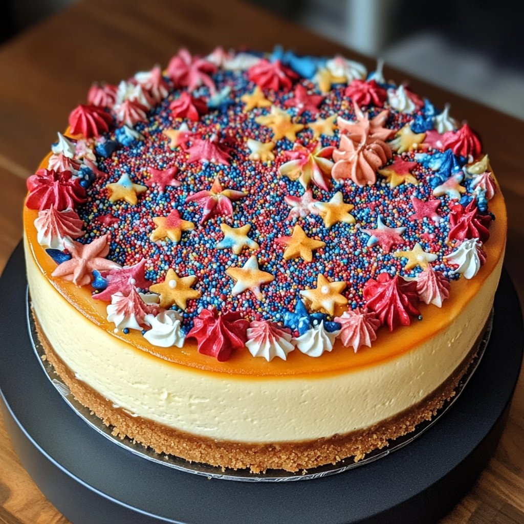 Fourth of July Cheesecake Fireworks