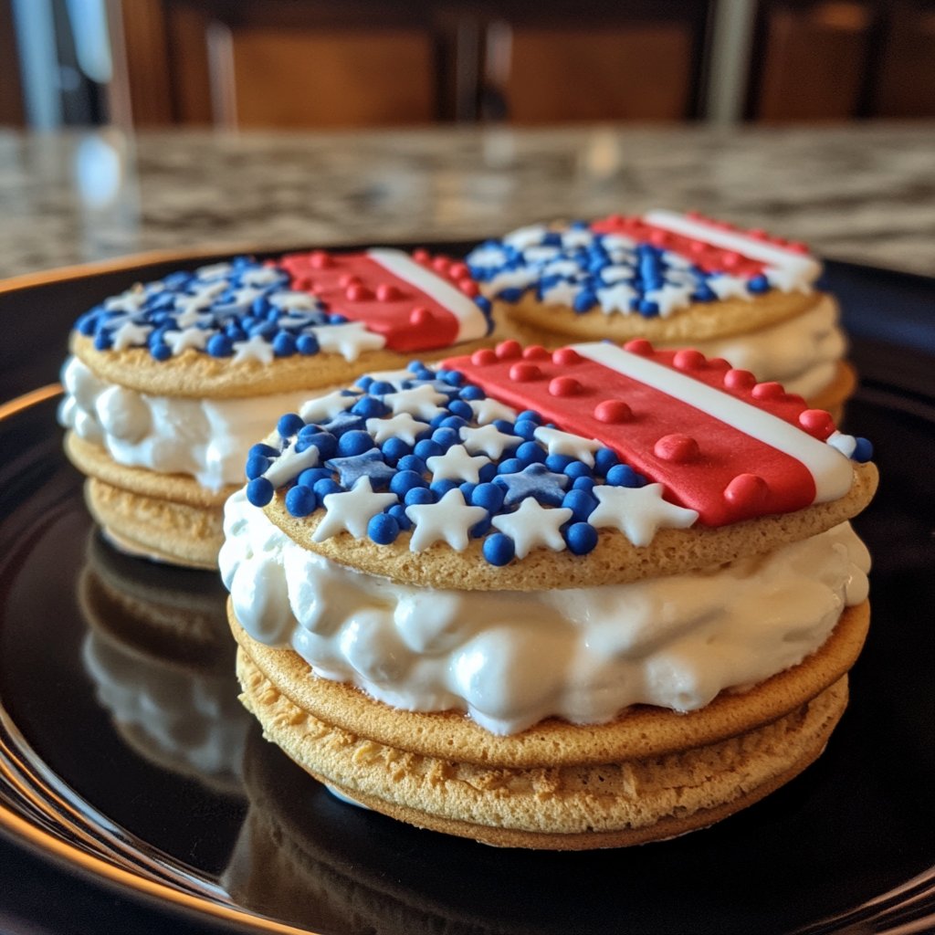 Patriotic Ice Cream Sandwiches