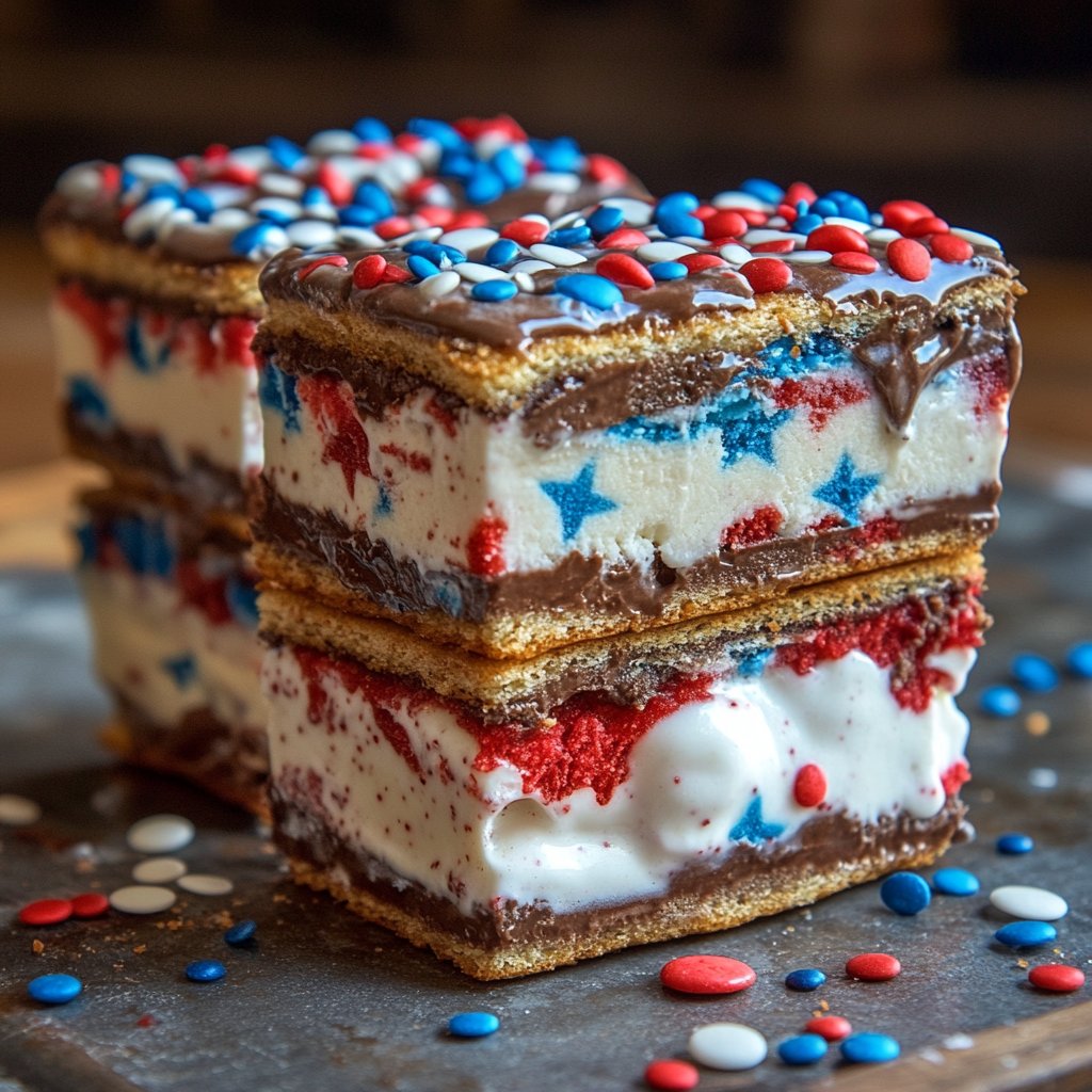 Patriotic Ice Cream Sandwiches