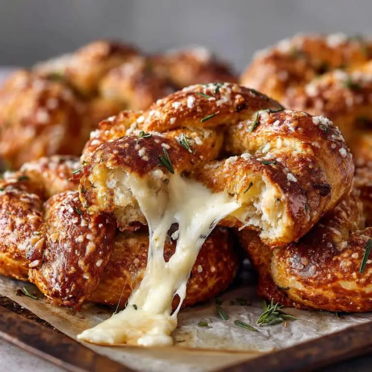 Rosemary Parmesan Pretzels Stuffed with Gooey Mozzarella