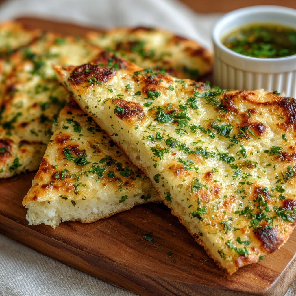 Crispy & Soft Garlic Flatbread – Air Fryer Method