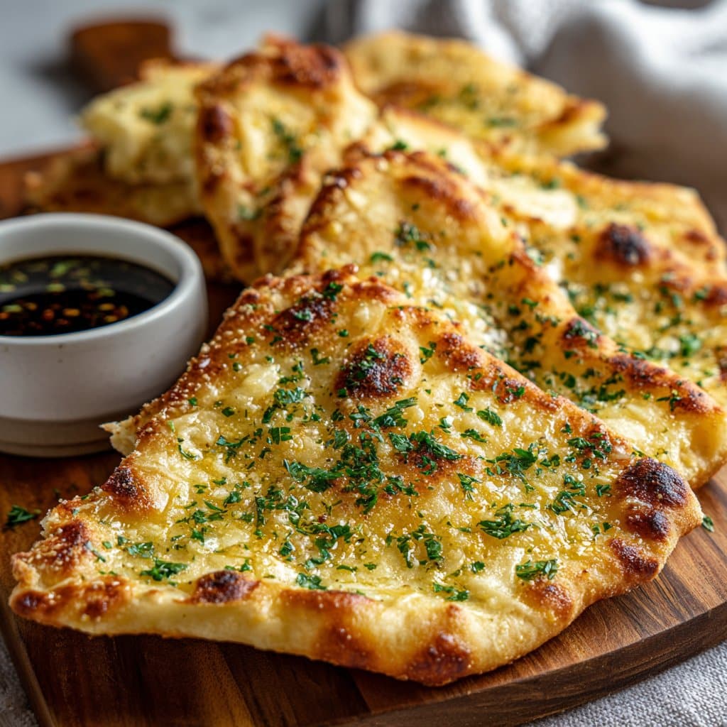 Crispy & Soft Garlic Flatbread – Air Fryer Method