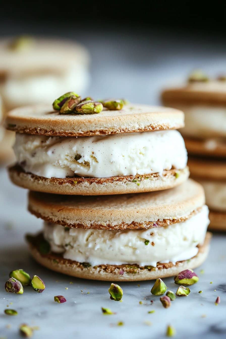 Ricotta Pistachio Ice Cream Sandwiches – Creamy & Nutty Treat