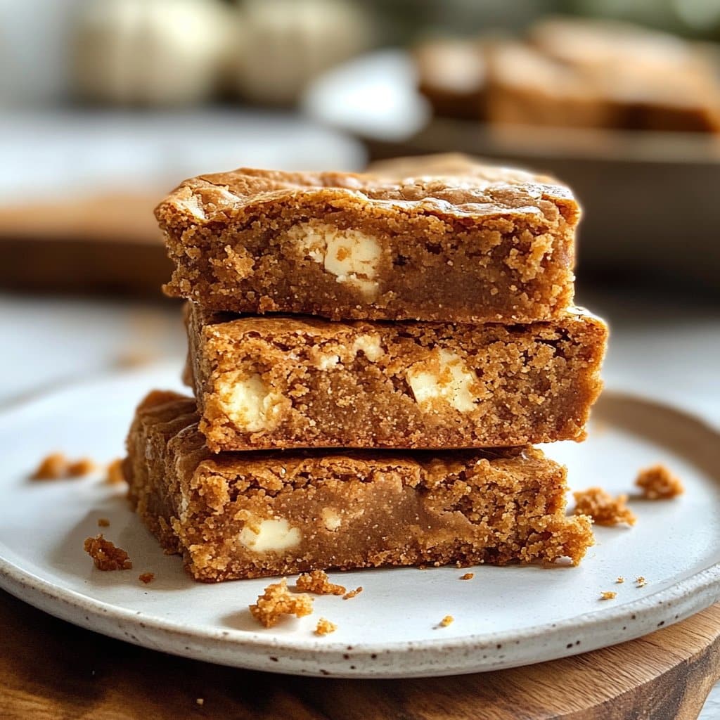 Brown Butter Pumpkin Blondies with White Chocolate – Rich & Chewy