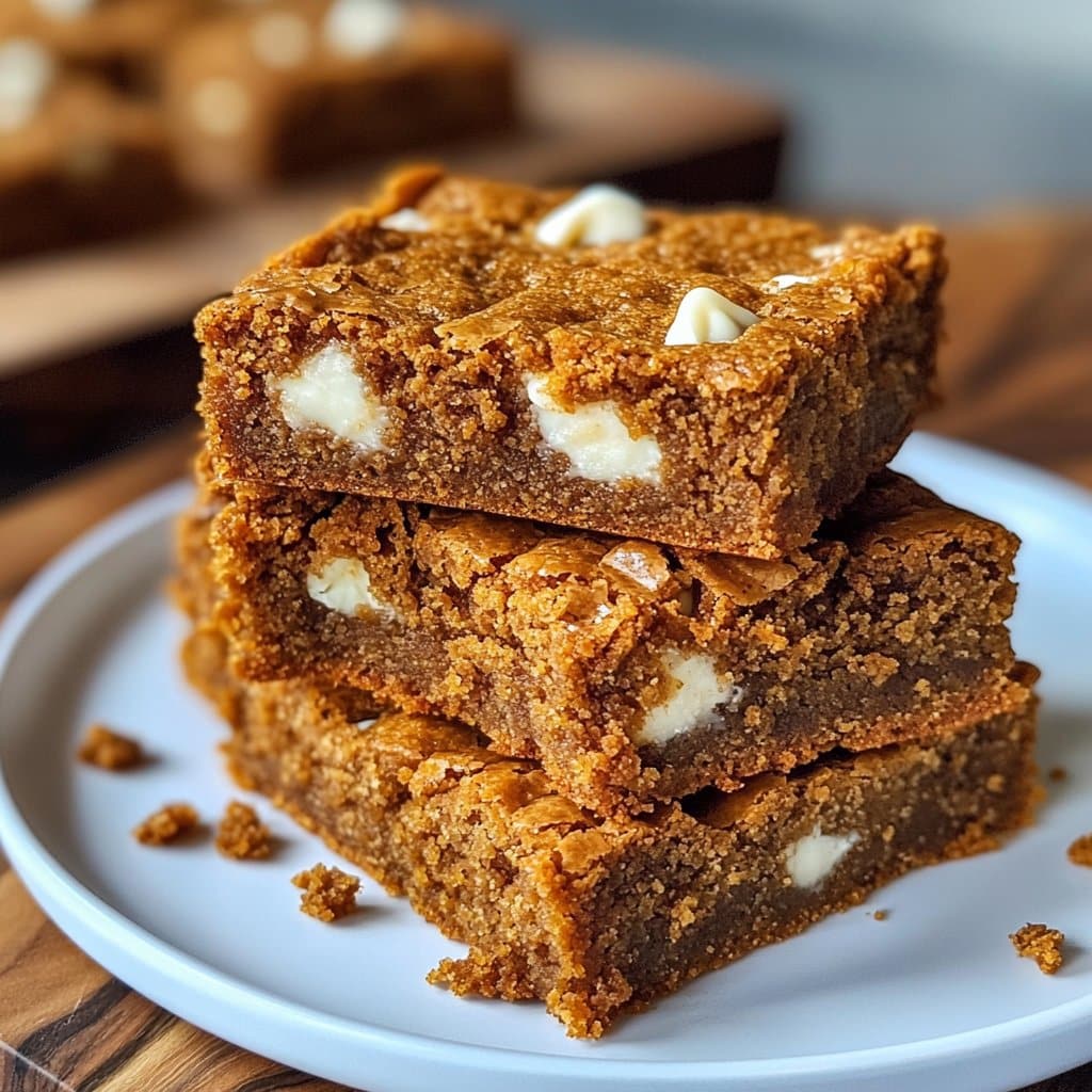 Brown Butter Pumpkin Blondies with White Chocolate – Rich & Chewy