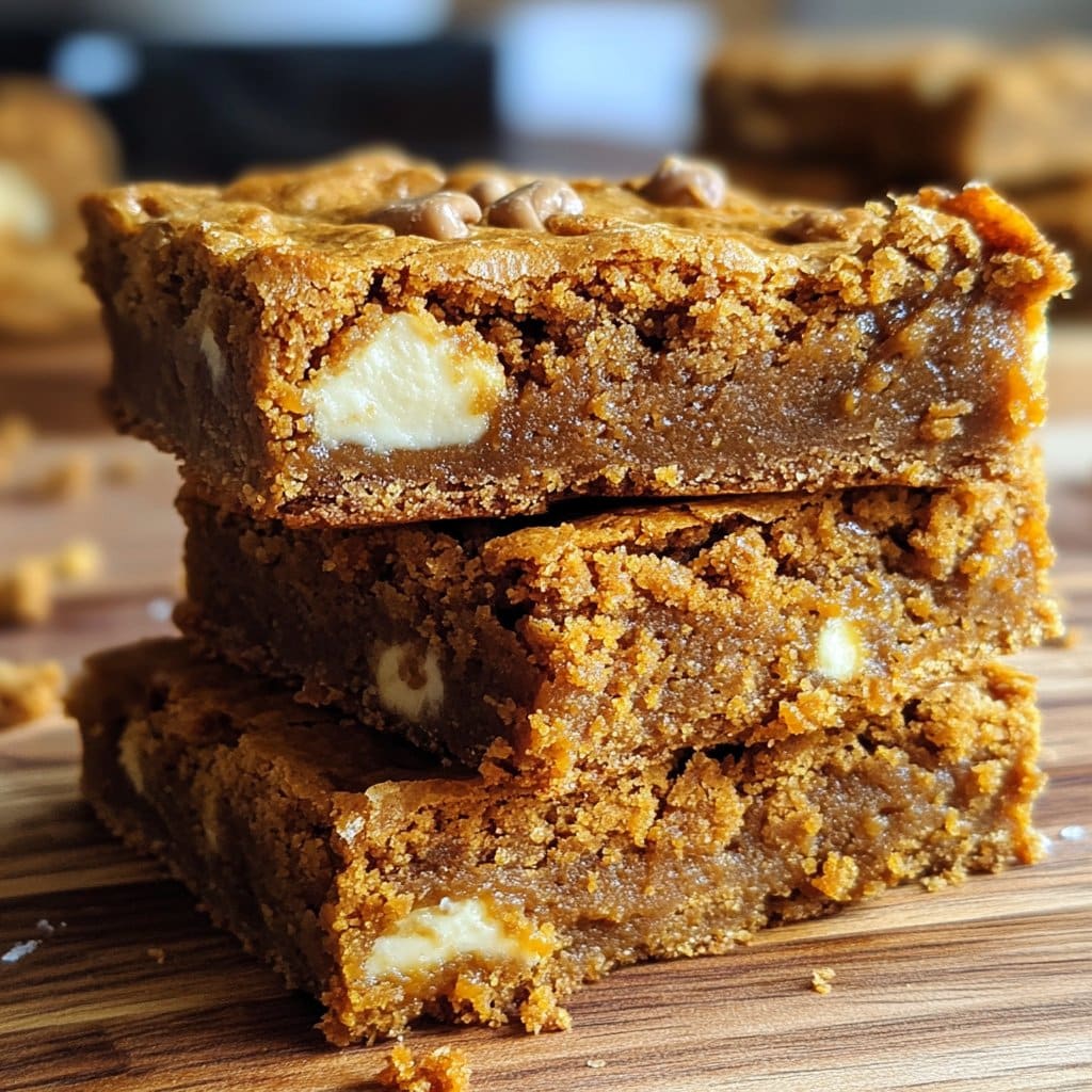 Brown Butter Pumpkin Blondies with White Chocolate – Rich & Chewy