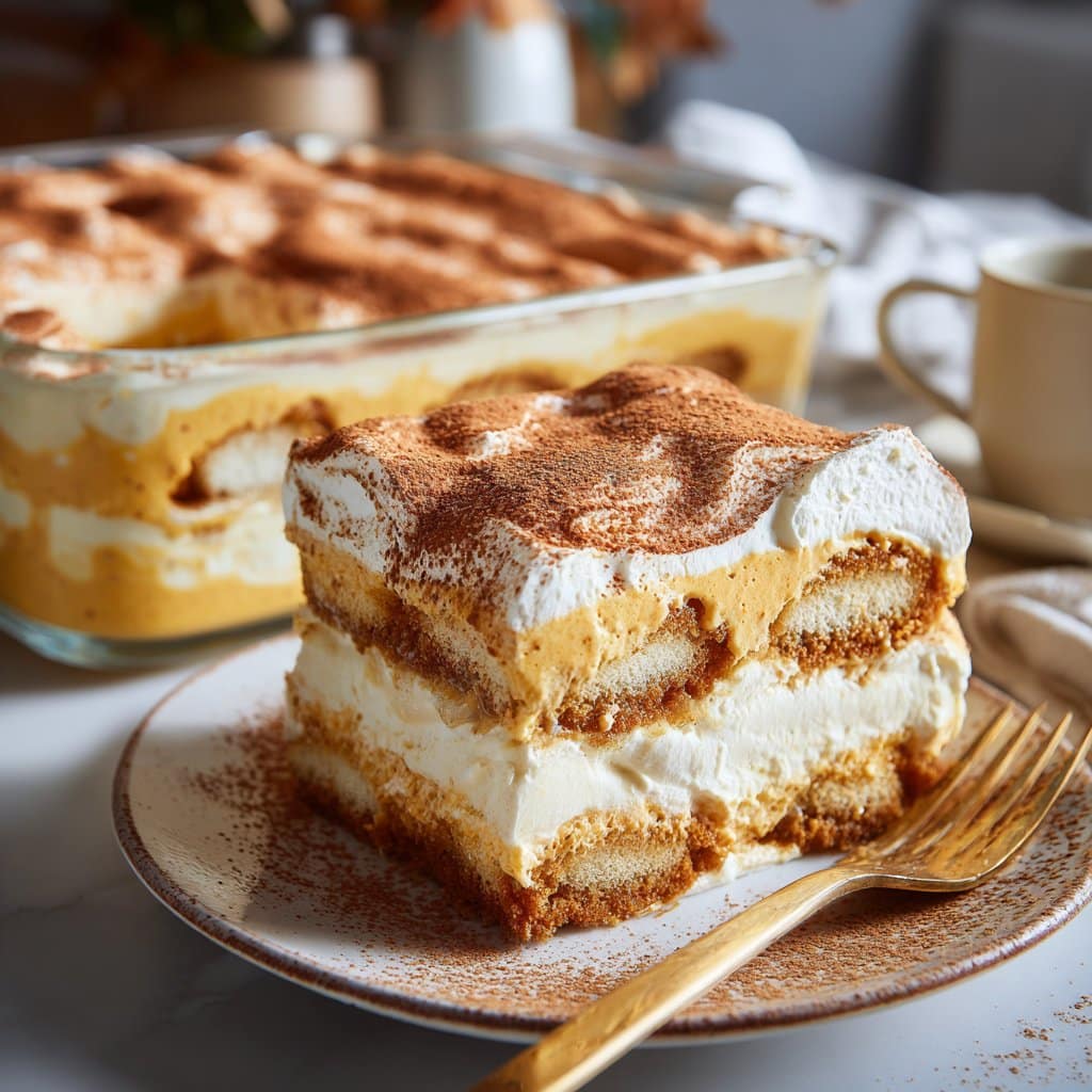No-Bake Pumpkin Tiramisu – A Cozy Fall Dessert Twist