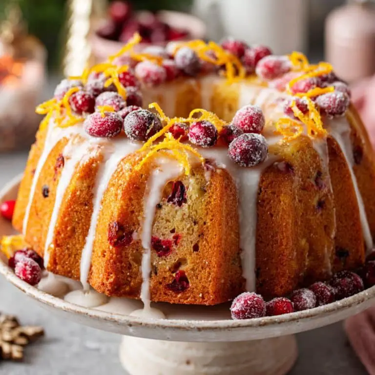 Festive Cranberry Orange Bundt Cake – Perfect Holiday Dessert