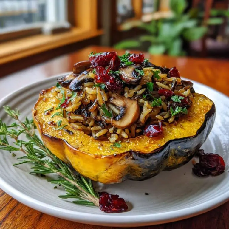 Stuffed Acorn Squash with Wild Rice and Mushrooms – Hearty & Healthy