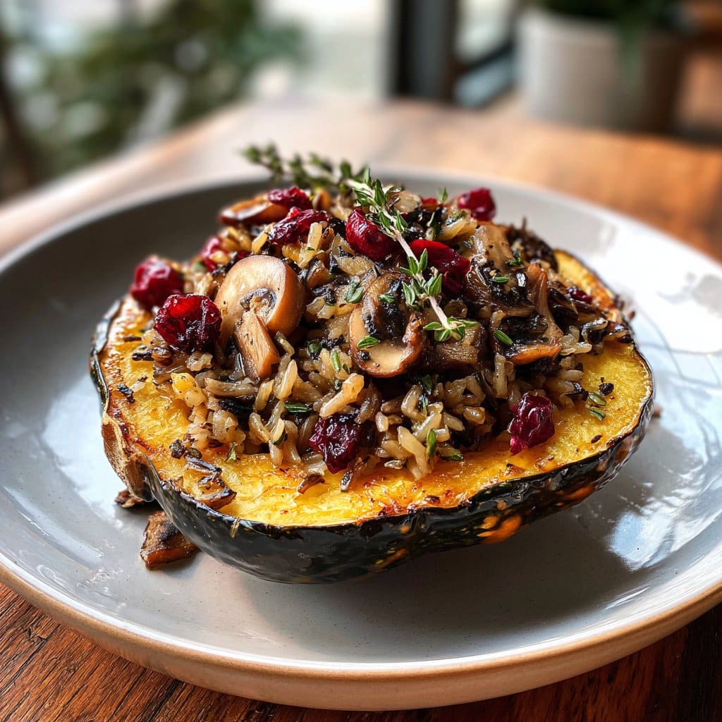 Stuffed Acorn Squash with Wild Rice and Mushrooms – Hearty & Healthy
