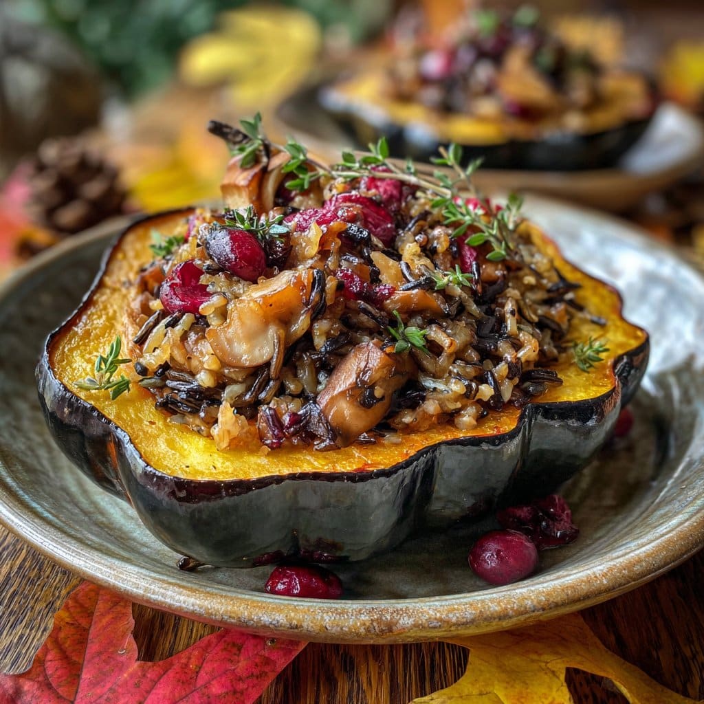 Stuffed Acorn Squash with Wild Rice and Mushrooms – Hearty & Healthy