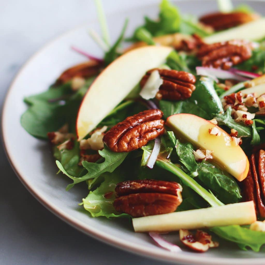 Fall Harvest Salad with Apple, Pecans & Maple-Dijon Vinaigrette
