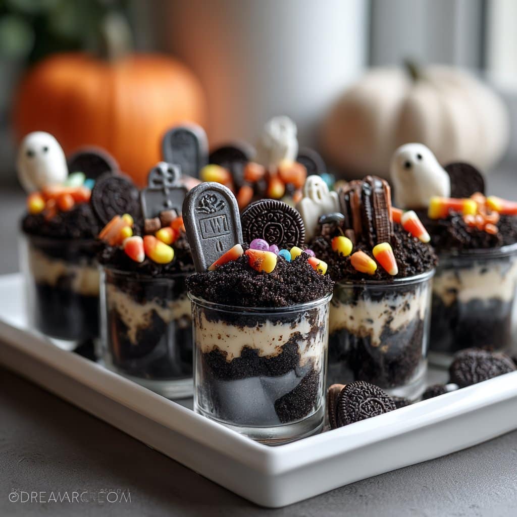 Graveyard Dirt Cups – Easy Halloween Treat with Pudding & Oreo “Soil”