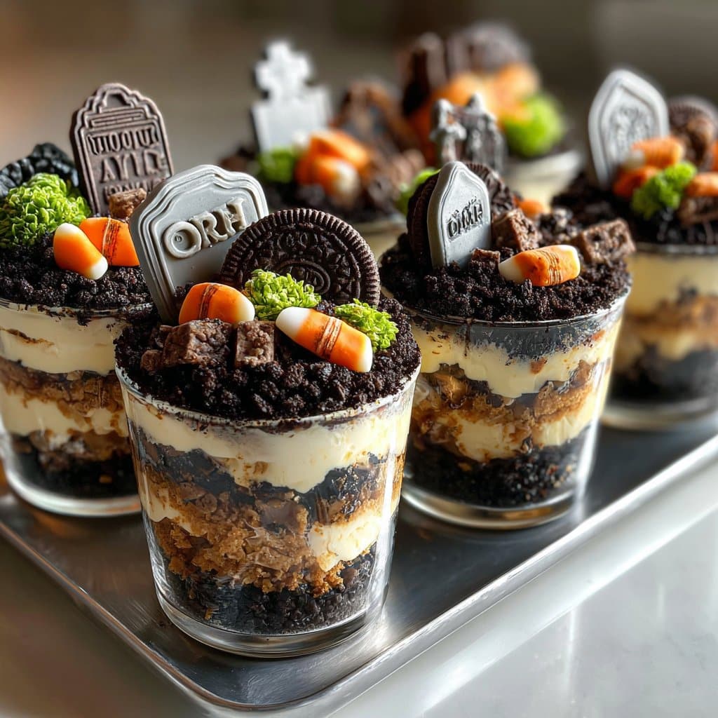 Graveyard Dirt Cups – Easy Halloween Treat with Pudding & Oreo “Soil”