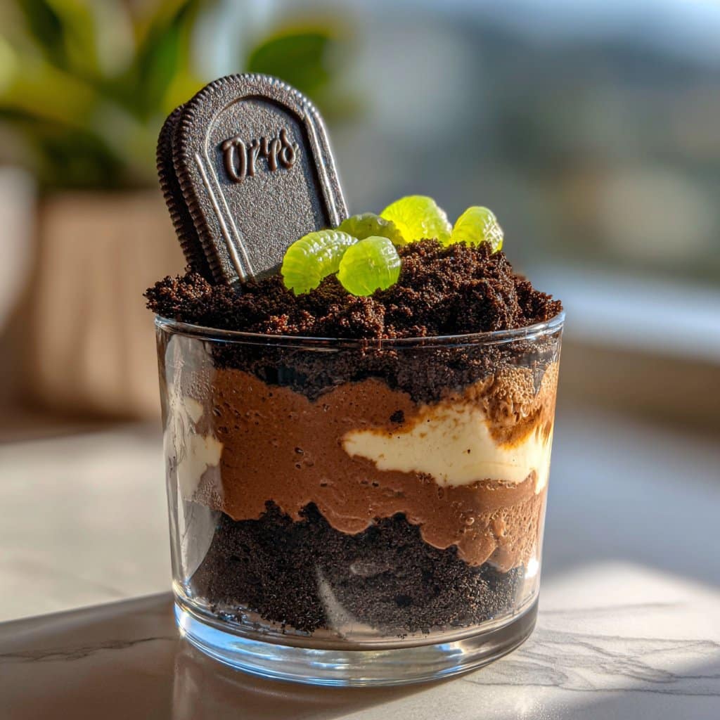 Graveyard Dirt Cups – Easy Halloween Treat with Pudding & Oreo “Soil”