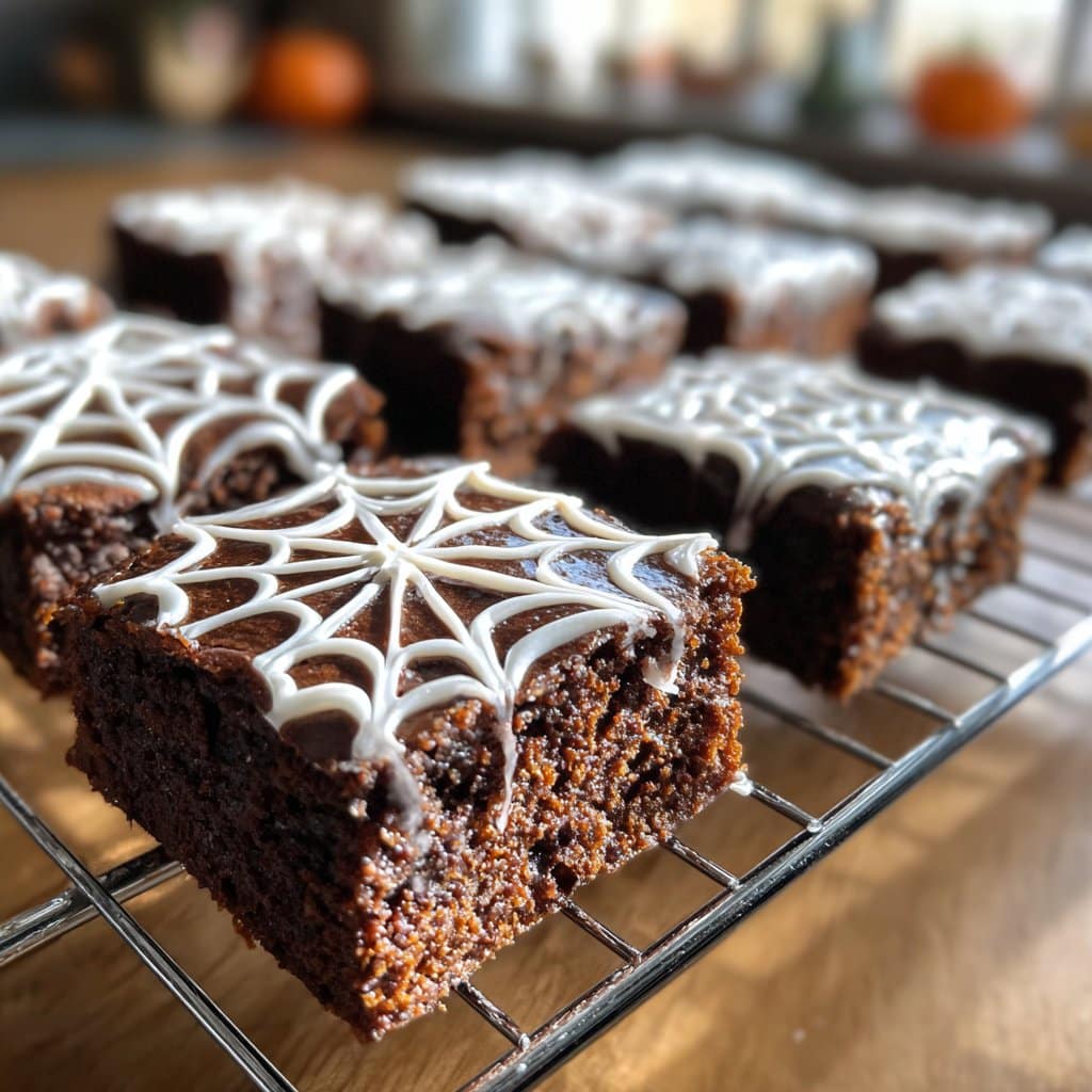 Halloween Spiderweb Brownies – Fudgy & Easy to Decorate