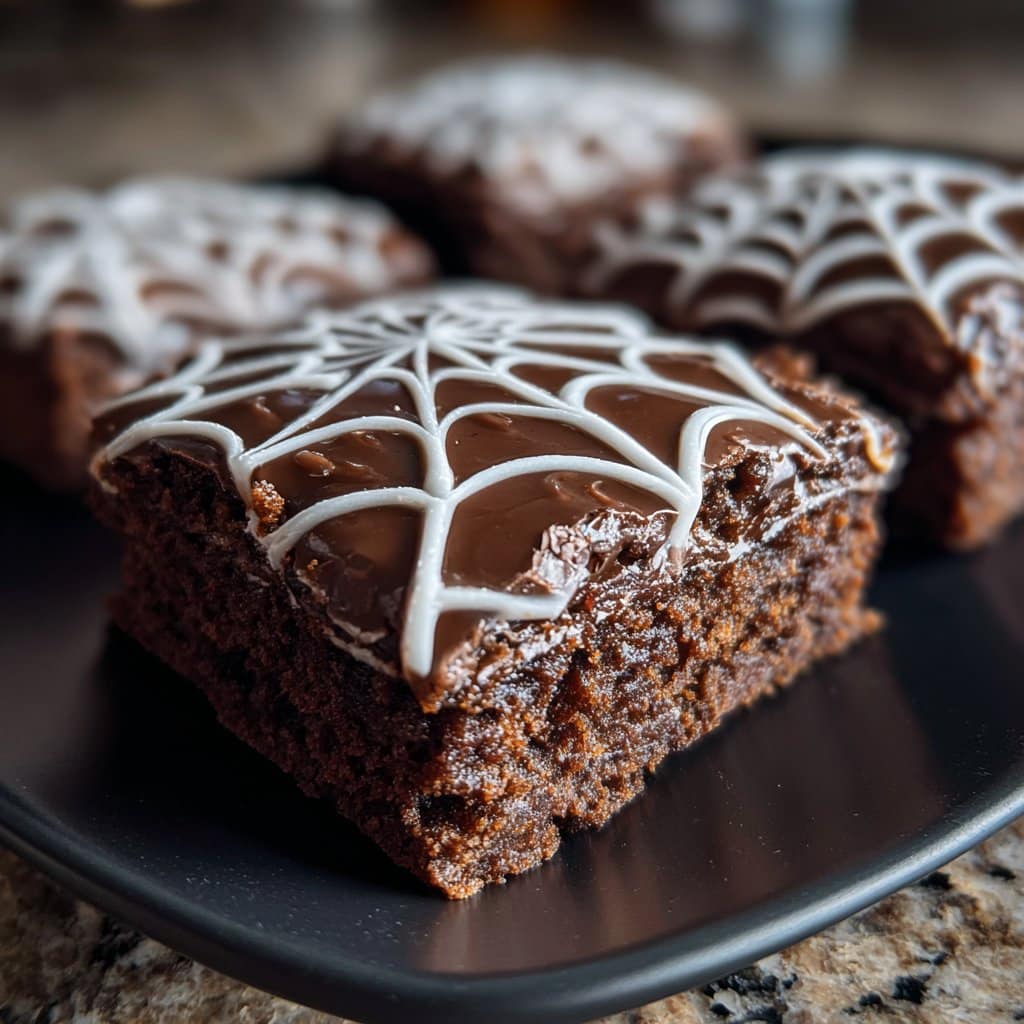 Halloween Spiderweb Brownies – Fudgy & Easy to Decorate