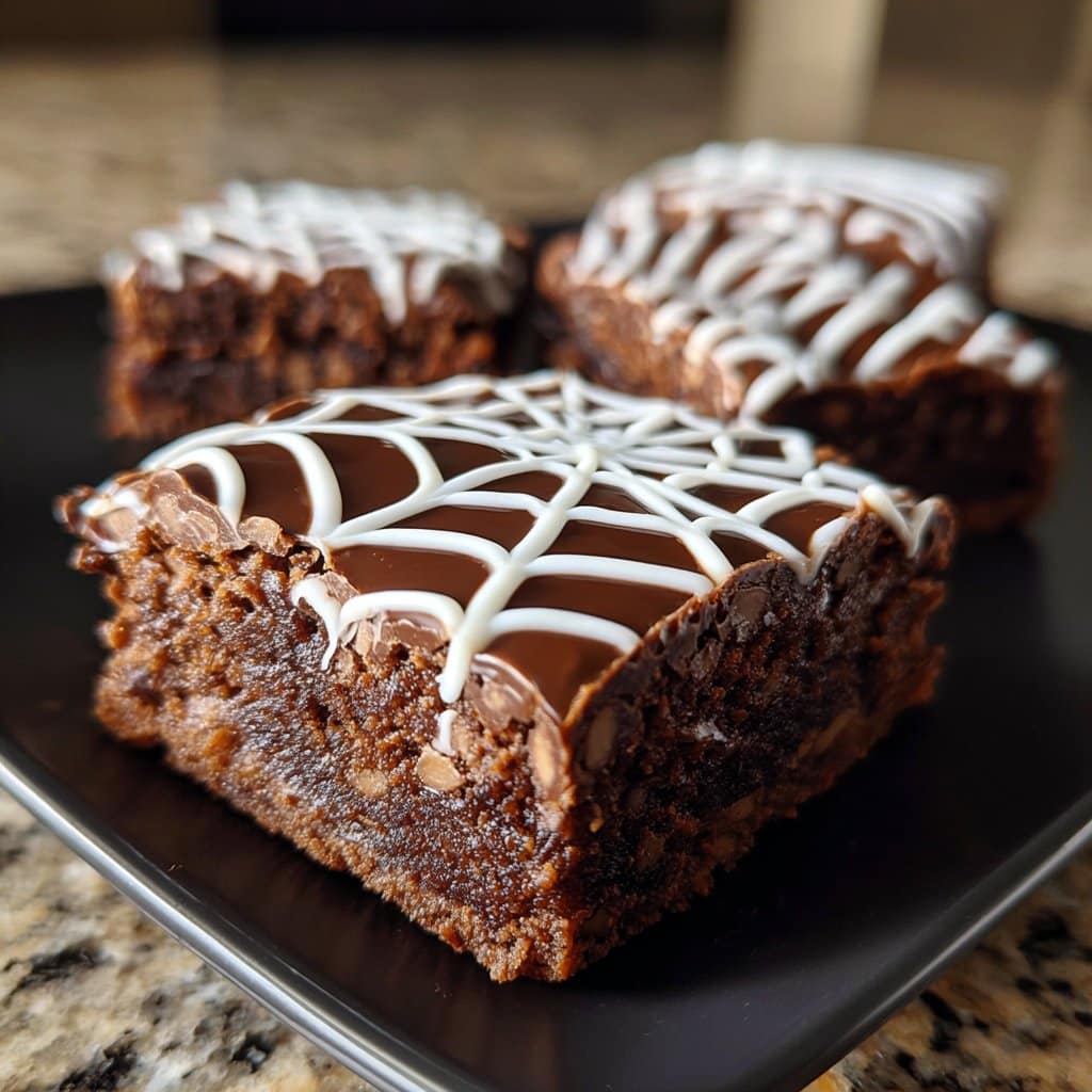 Halloween Spiderweb Brownies – Fudgy & Easy to Decorate