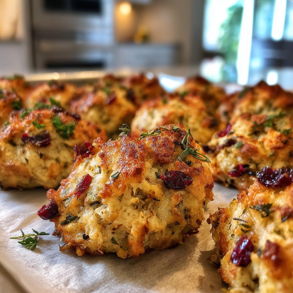 Cranberry turkey stuffing balls