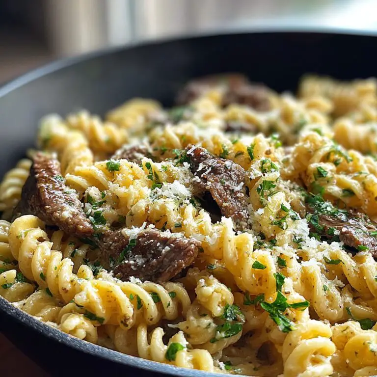 Creamy Garlic Butter Steak Pasta with Fusilli – Rich & Flavorful