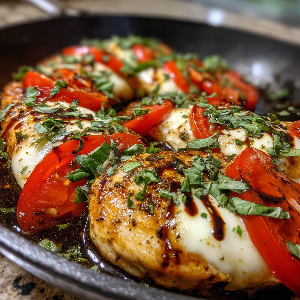 Easy Chicken Caprese – Juicy Chicken with Mozzarella, Tomato & Basil