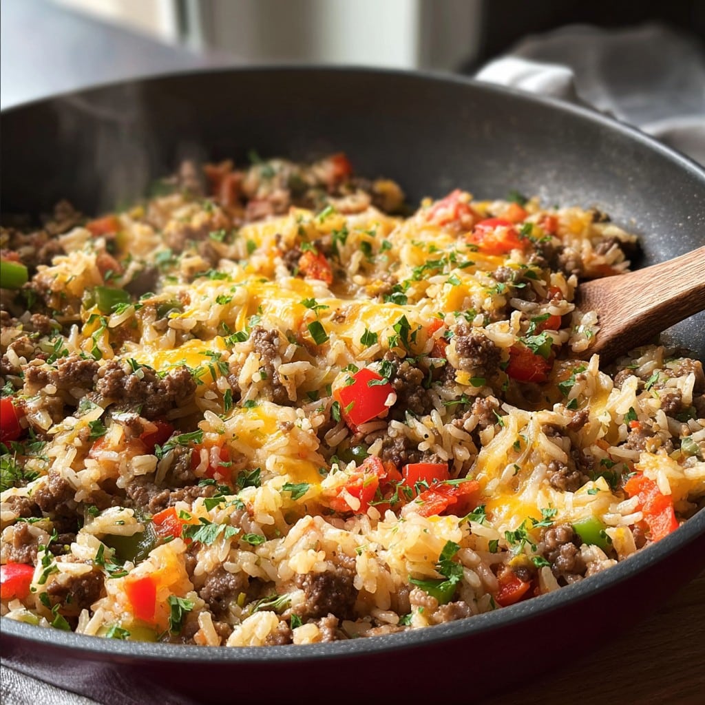 Ground Beef and Rice Skillet – Easy One-Pan Weeknight Dinner