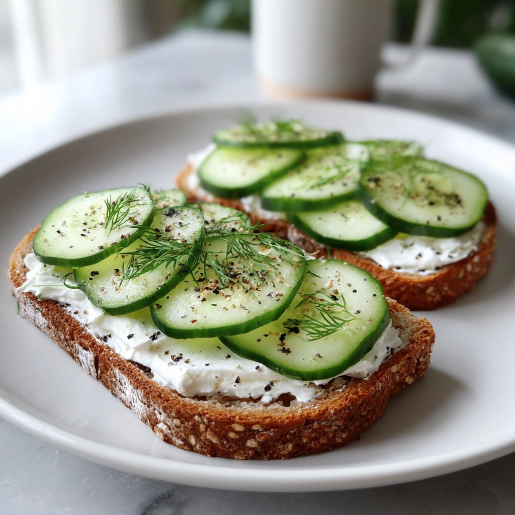 Healthy Cucumber Toast with Light Cream Cheese – Fresh & Crisp