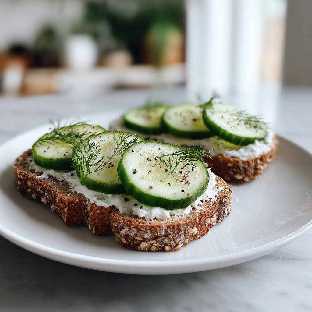 Healthy Cucumber Toast with Light Cream Cheese – Fresh & Crisp