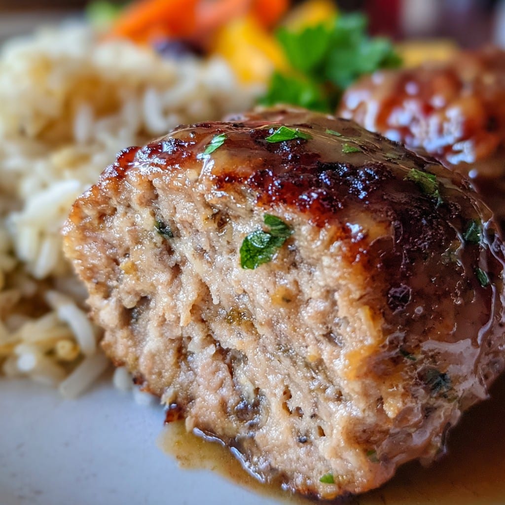 Juicy Meatballs with Rice & Roasted Veggies