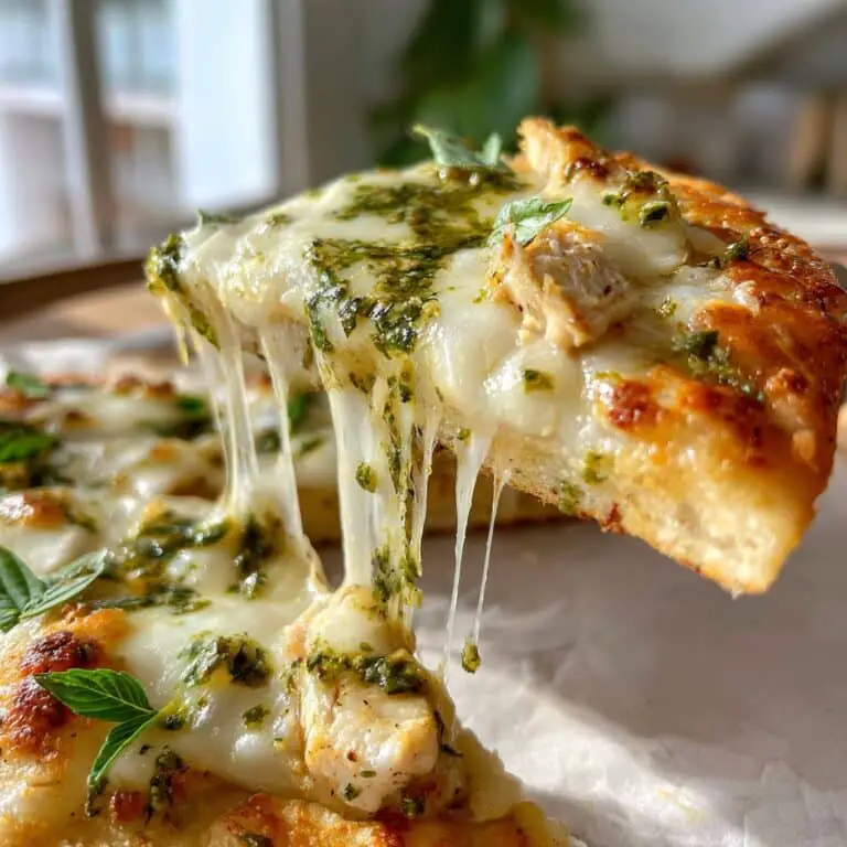 Keto Pesto Chicken Flatbread – Quick, Cheesy & Low in Carbs