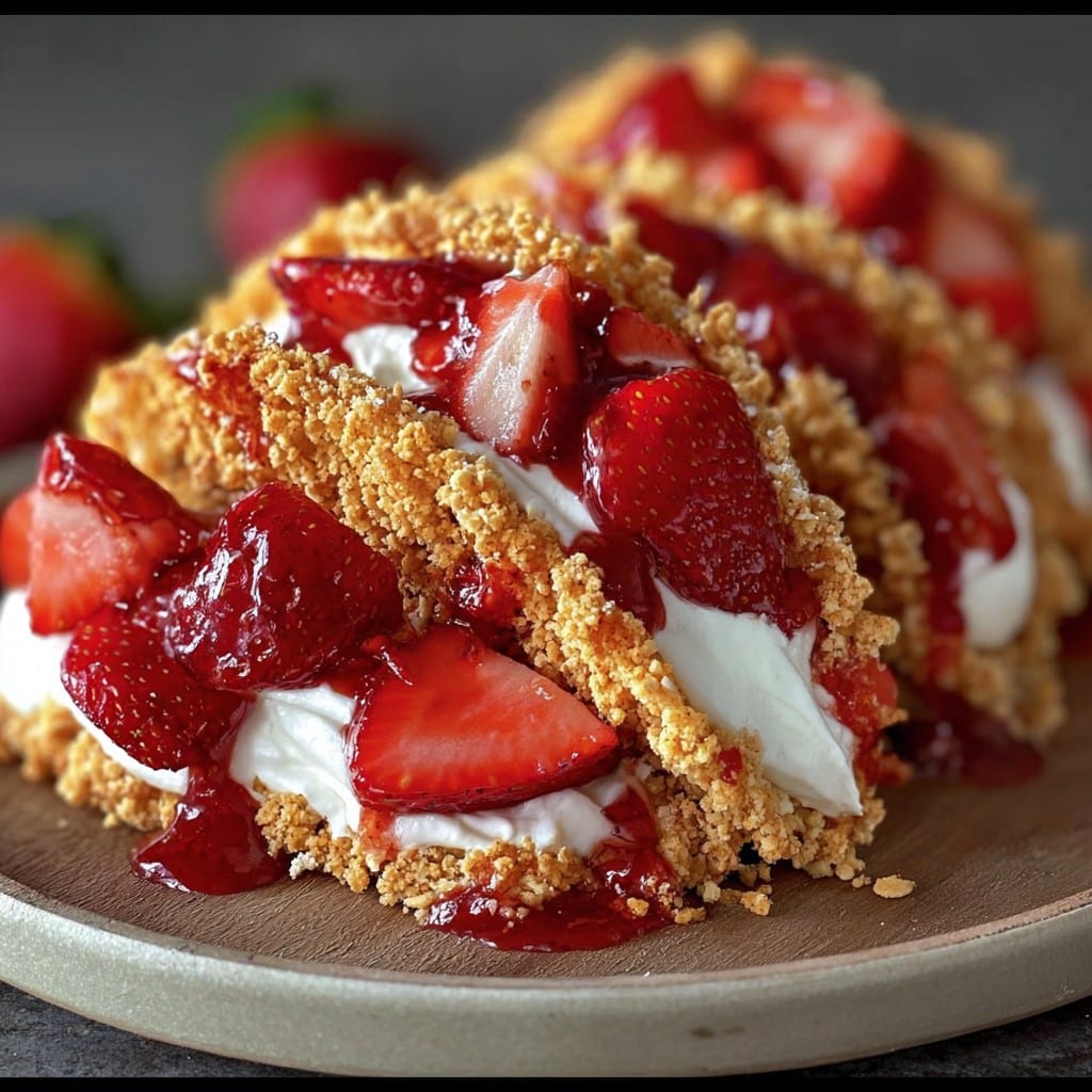 strawberry crunch cheesecake tacos