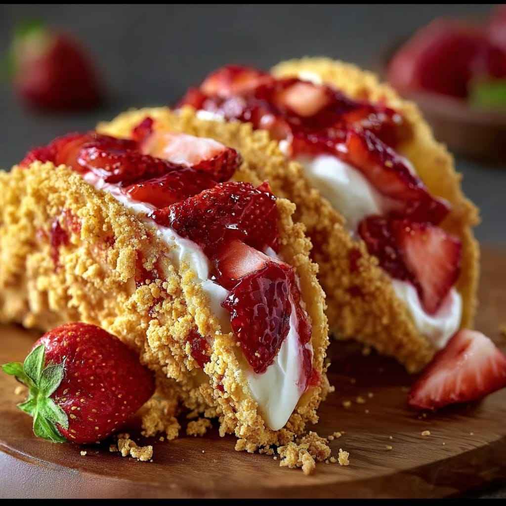 strawberry crunch cheesecake tacos