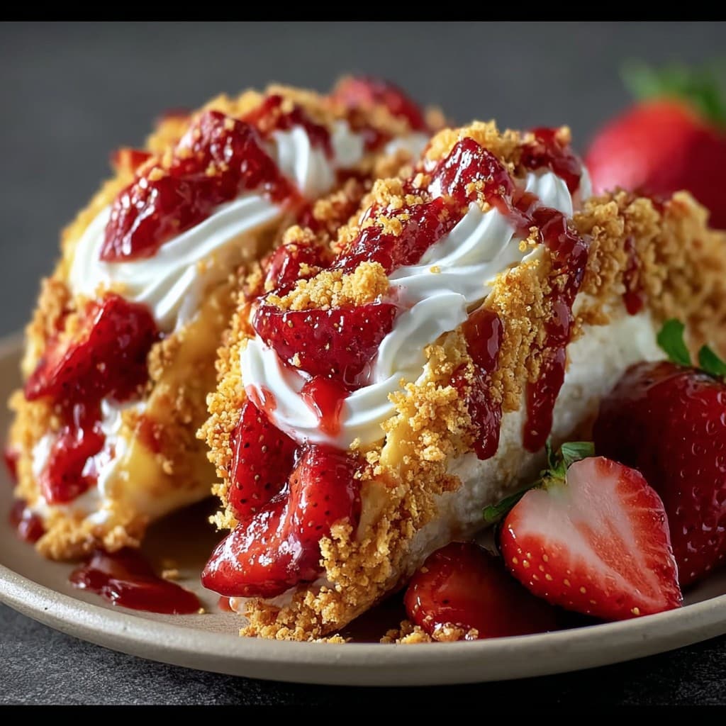 strawberry crunch cheesecake tacos