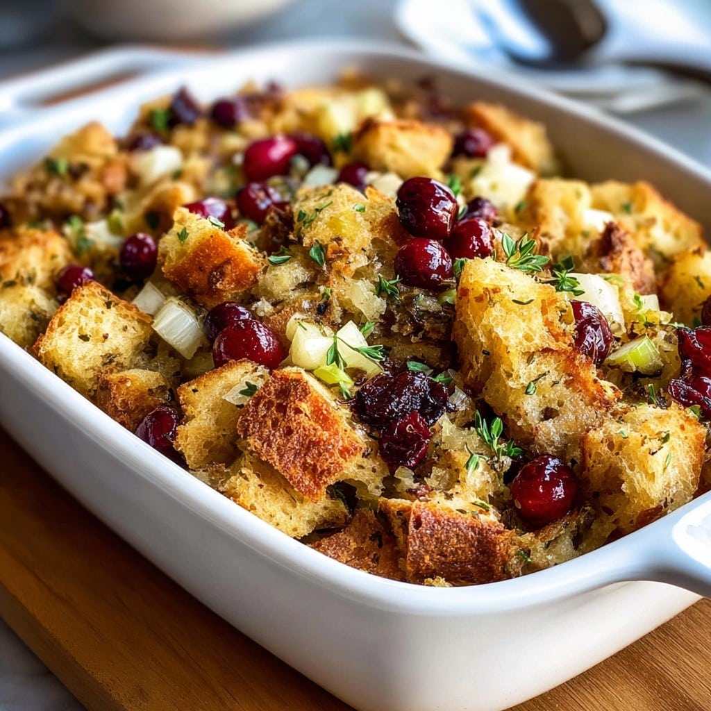 Thanksgiving Stuffing with Apples & Cranberries – A Flavorful Twist