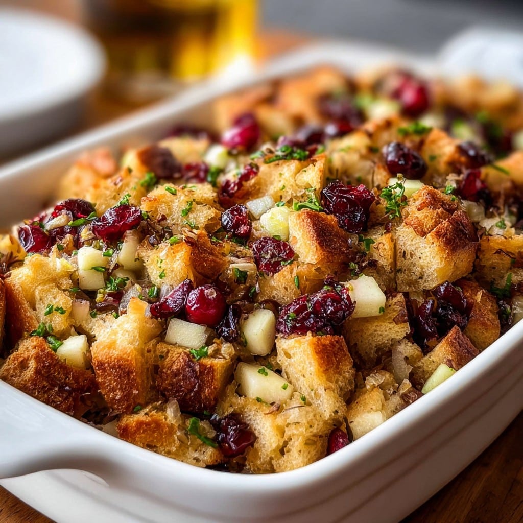 Thanksgiving Stuffing with Apples & Cranberries – A Flavorful Twist