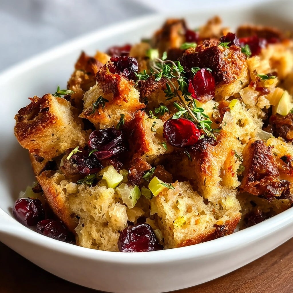 Thanksgiving Stuffing with Apples & Cranberries – A Flavorful Twist