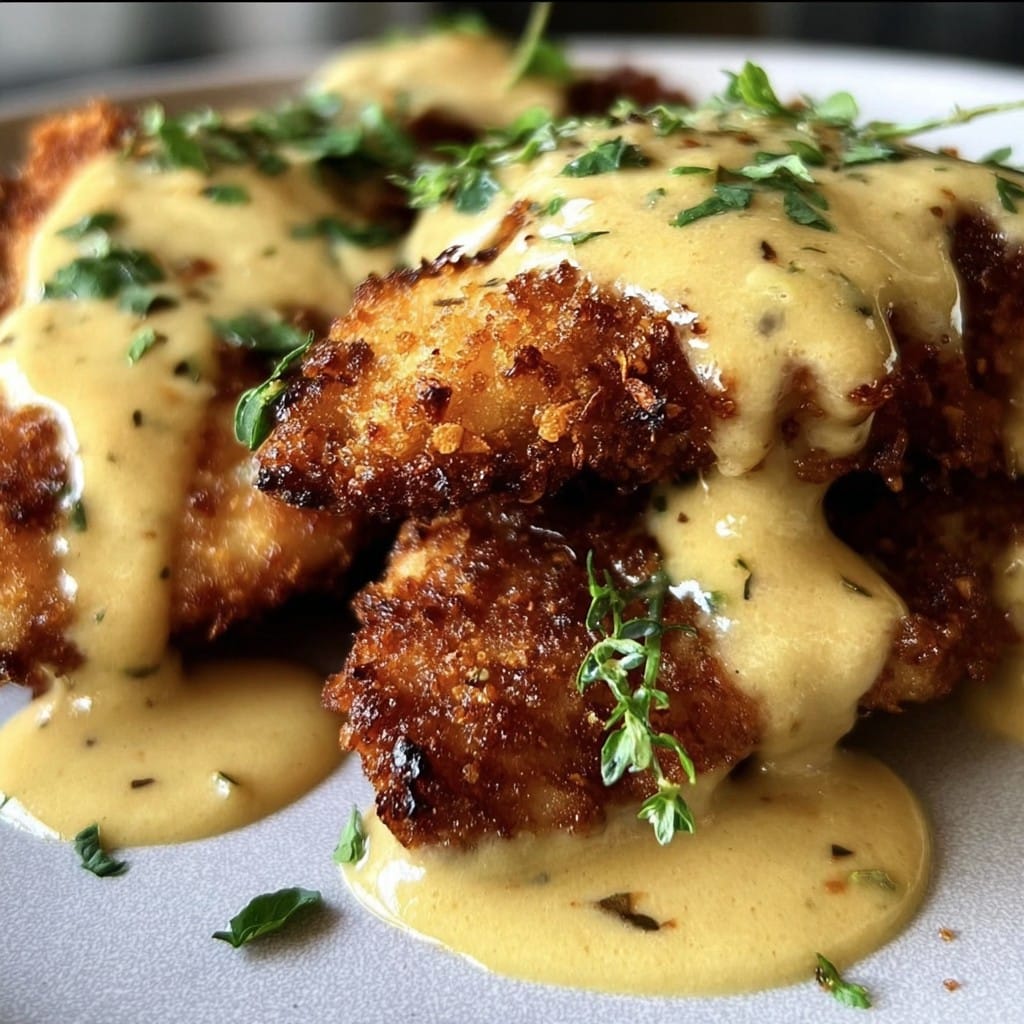 Baked Pretzel Chicken with Cheddar Sauce – Weeknight Dinner Recipe Idea