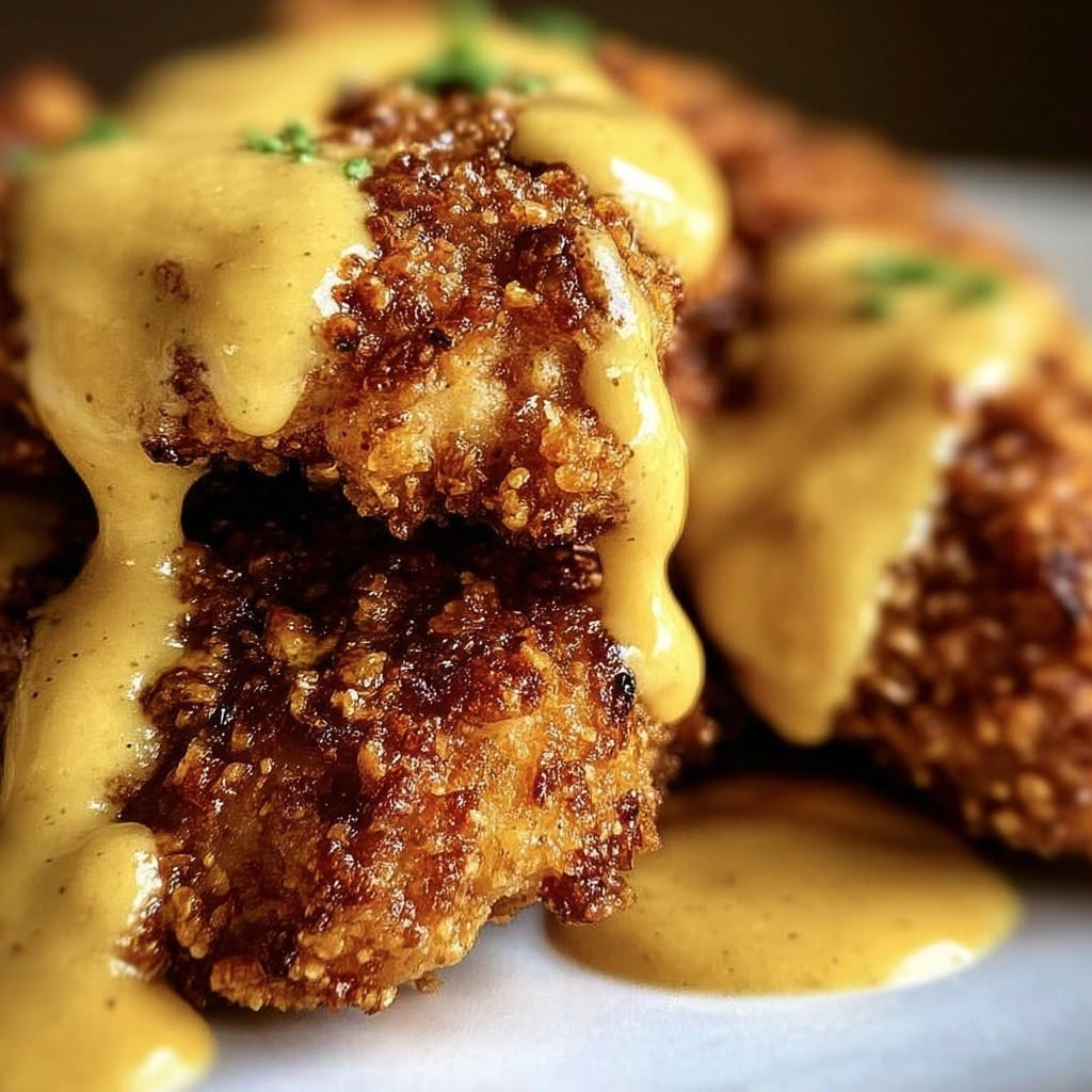 Baked Pretzel Chicken with Cheddar Sauce – Weeknight Dinner Recipe Idea