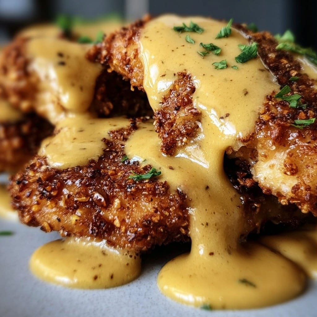 Baked Pretzel Chicken with Cheddar Sauce – Weeknight Dinner Recipe Idea